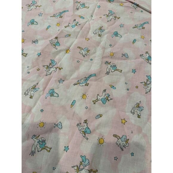 Fabric Baby Storks Pastels Pink beth ann bruske 2 Yards David Textiles Clouds - Picture 5 of 7